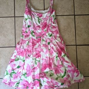 American Living Pink Floral Midi Dress